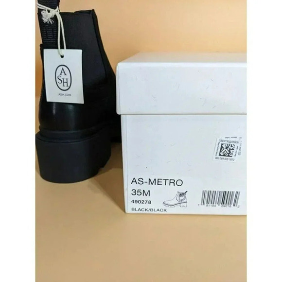 ASH Metro Women Black Color Leather Chelsea Ankle Boot Size 35 M - Picture 9 of 9